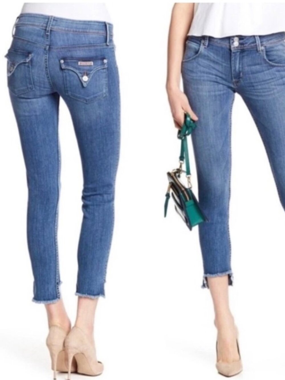 Hudson Cat Midrise  Skinny Jeans w/step hem size 26